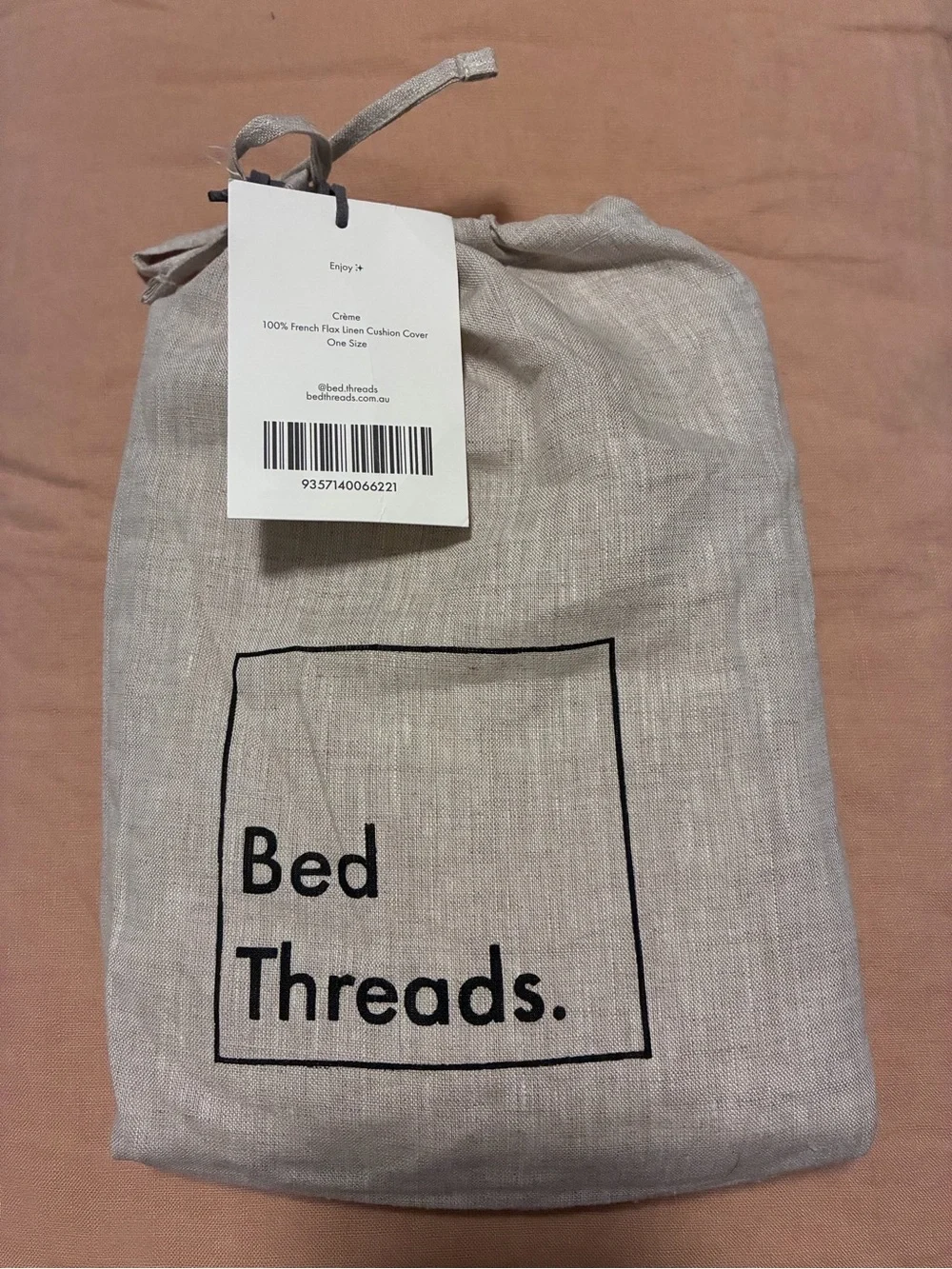 Bed Threads 100% Flax Linen Crème Cushion Cover - Zippered Pillowcase